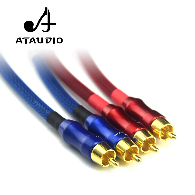 ATAUDIO 1 пара Canare Hifi Rca кабель Hi end 6N OFC 2RCA штекер на штекер|hifi rca cable|rca cablehifi |