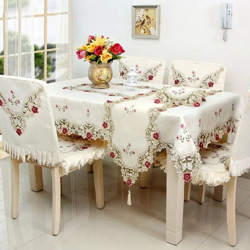 WINSTBROK современные скатерти с вышивкой полый стол украшение для дома вечерние