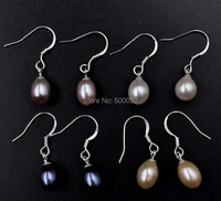 wholesale 20 pairs 6 5 7mm drop real pearl dangle earring s925 hook