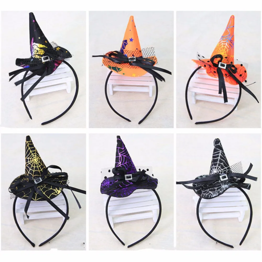 Повязка на голову для девочек мальчик Hairband Паутина Хэллоуин ведьмы вечерние