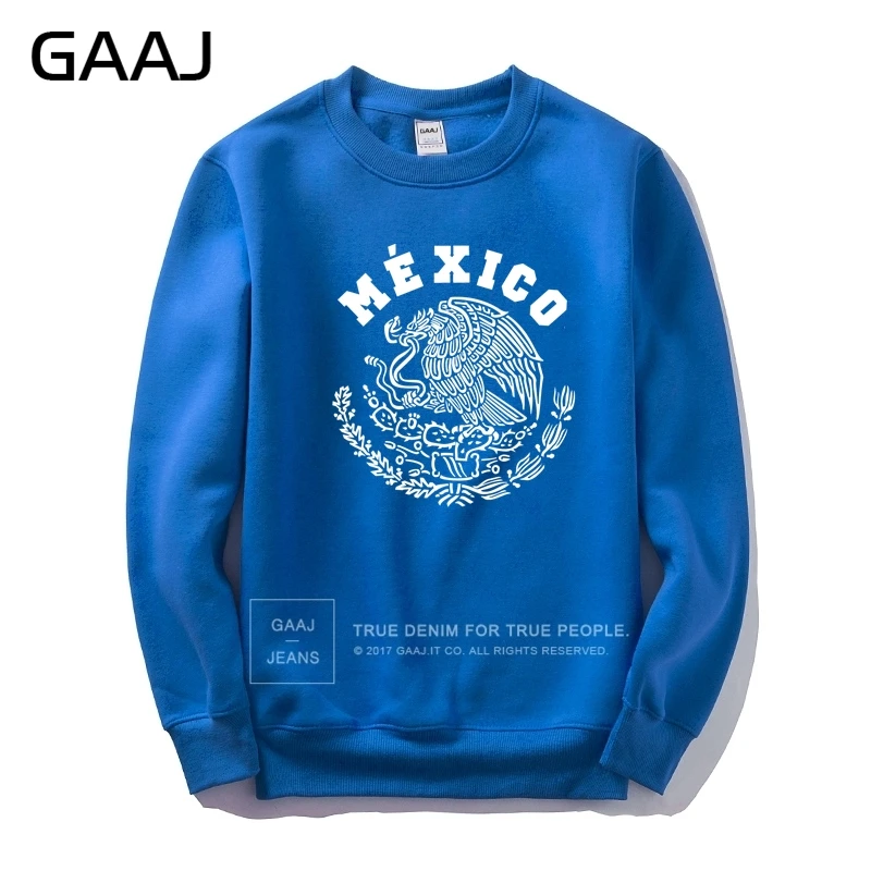 Blue GAAJ "флаг Мексики" с буквенным принтом Мужская толстовка худи куртка Северная Америка Высокое качество пальто модная мужская Повседневное спортивный костюм - Цвет: Blue