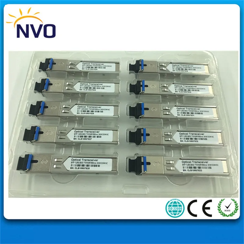 15 пара/лот 1 25 Гбит/с 1310/1550нм 3 км WDM DDM SC BiDi волоконно-оптический SFP трансивер