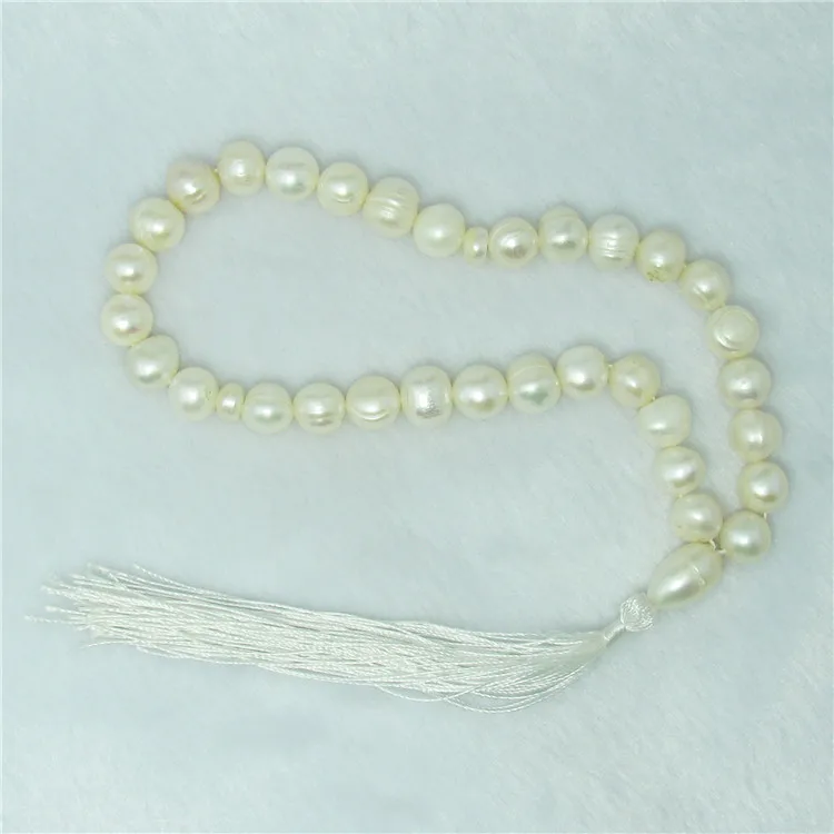 Мусульманские молитвенные Бусы Tasbih белые бусы с натуральным жемчугом 33
