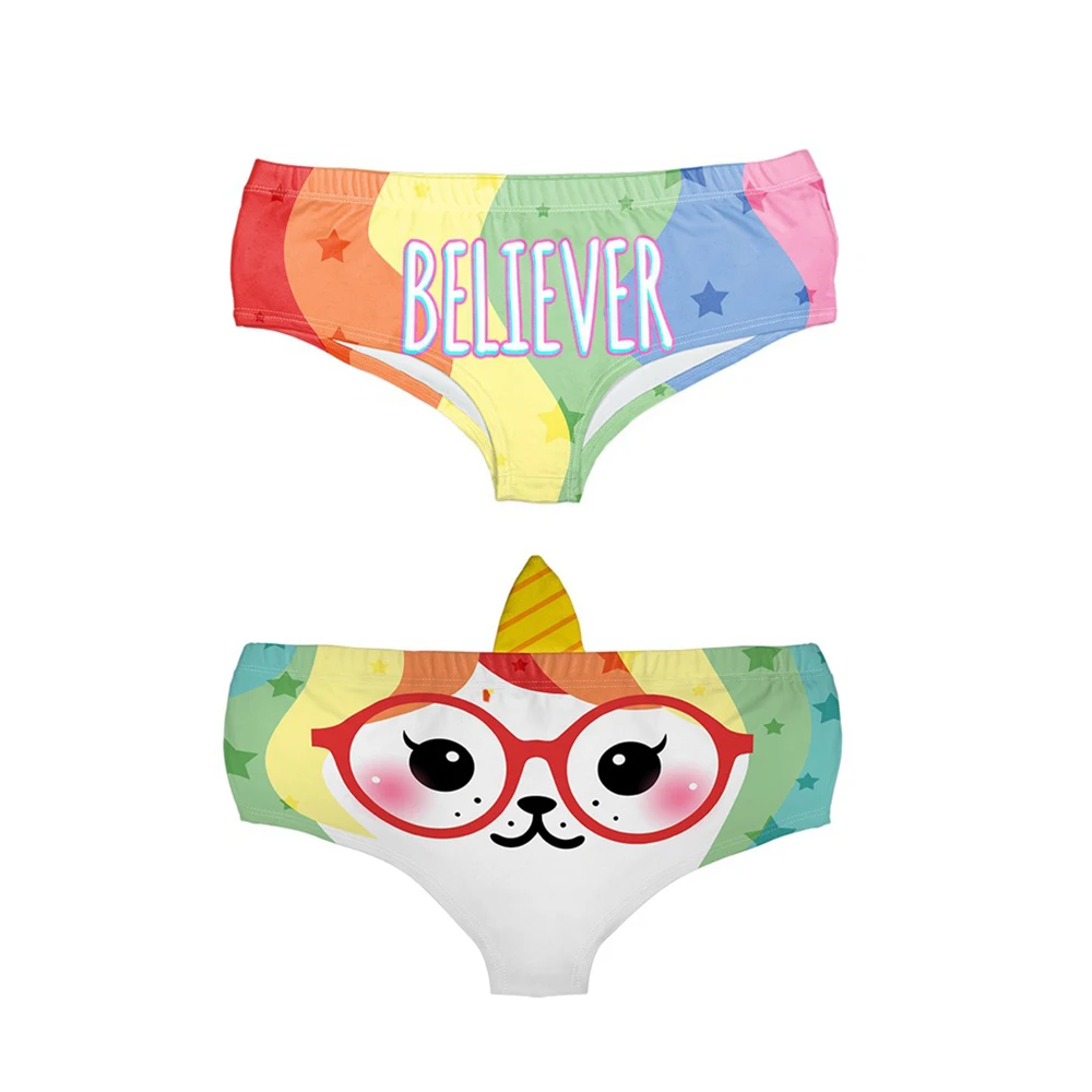 Женское нижнее белье с объемным животным принтом милые трусы изображением