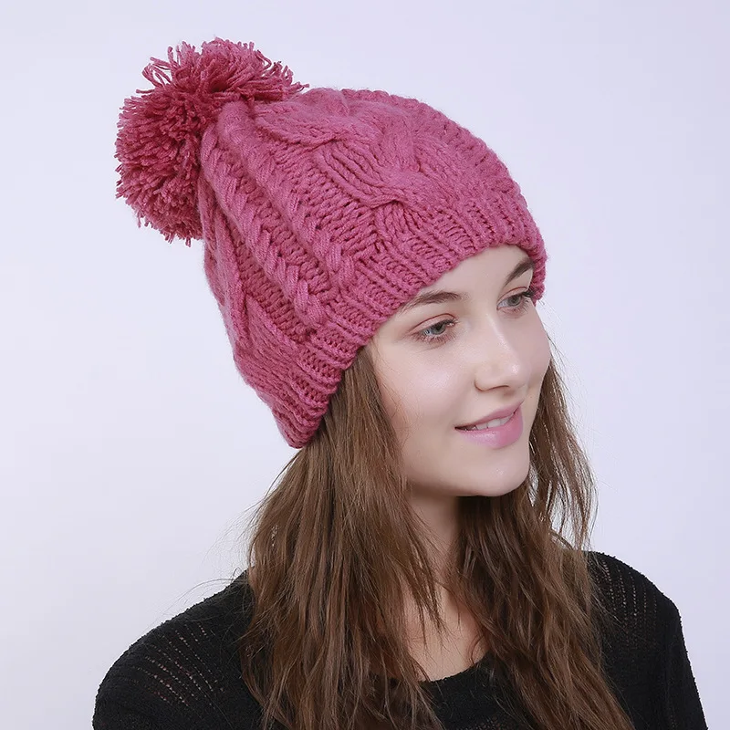 Модная вязаная шапка на осень и зиму сохраняющая тепло лыжная из кашемира разные