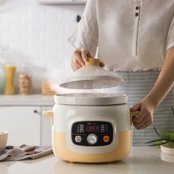 

15%JA16 Smart Insulation Reservation Electric Slow Cooker 4L 230W Ceramic Whiteware Porridge Pot Anti-overflow Mute Soup pot