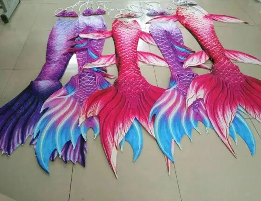 Девочки дети/Дети Взрослые Женщины Человек хвост русалки с монофином для