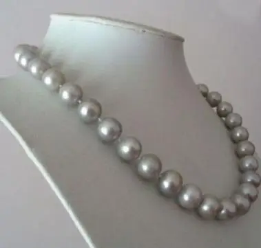 

HOT SELL 10-11MM AAA SOUTH SEA GRAY PEARL NECKLACE 18 INCH Jewelery