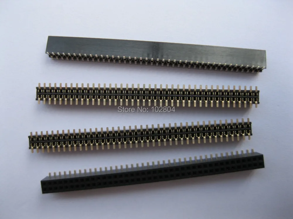 100 шт. позолоченные штырьковые разъемы SMD SMT 1 27 мм 2x40 80 контактов двухрядные полосы