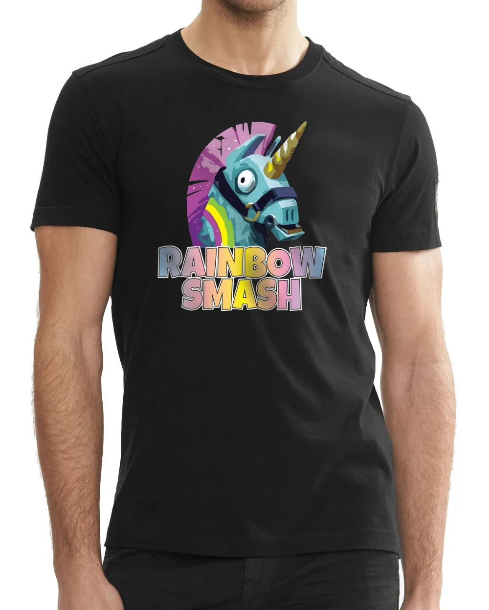 

Rainbow Smash T-Shirt Men'S Funny Comedy Gaming 2019 Short Sleeve O-Neck Tops Tees Men 100% Cotton Homme Short Sleeve