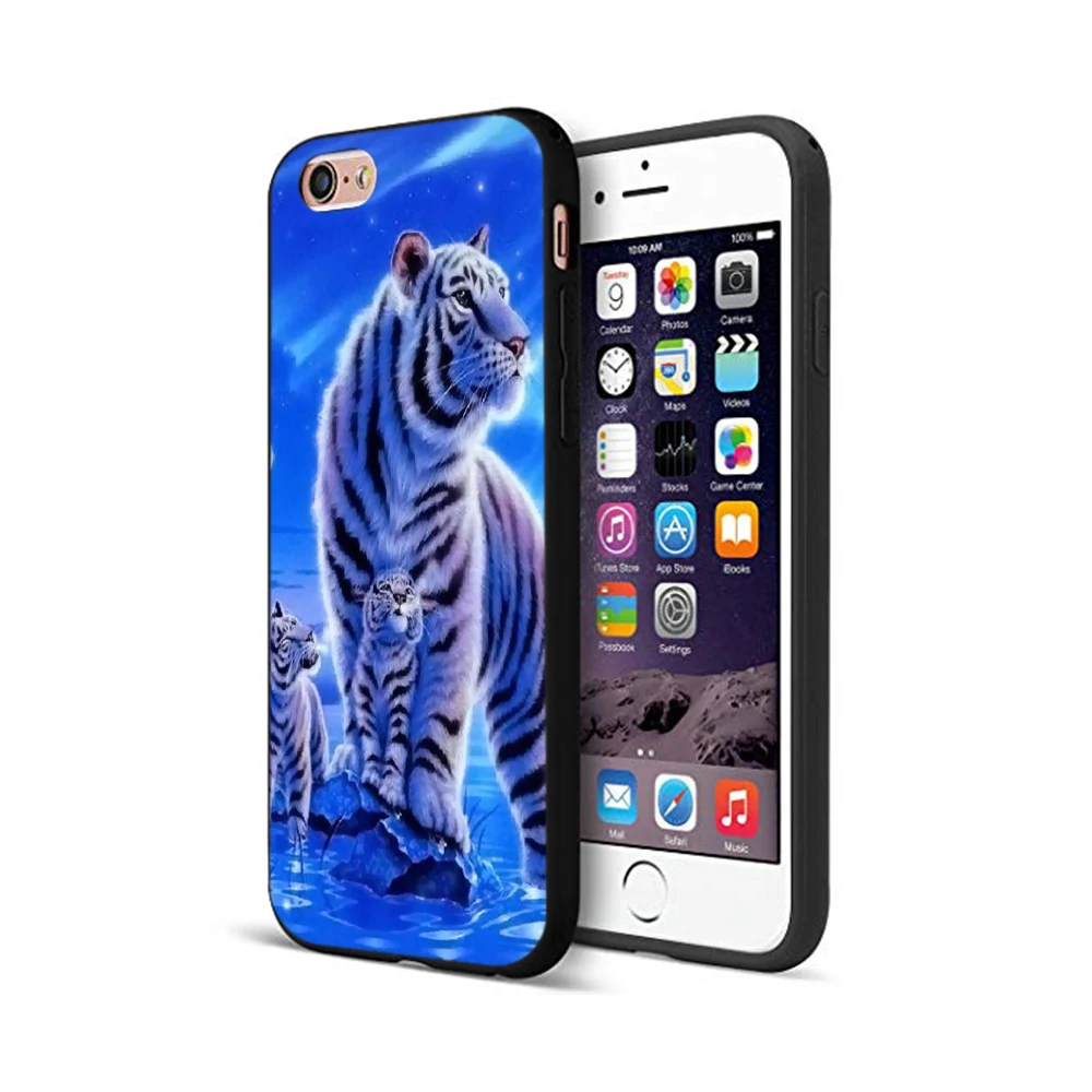 Черный чехол из ТПУ для iphone 5 5s se 6 6s 7 8 plus x 10 силиконовый XR XS 11 pro MAX с тигром пантерой