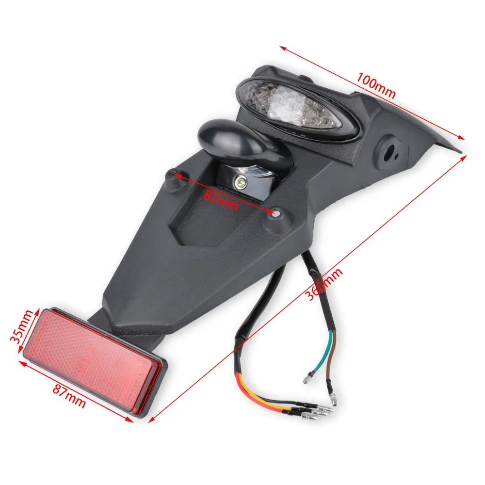 KaTur 12V LED Motorcycle Fender Rear Tail Stop Light Reflector Universal for MX Motocross Sport Pit Dirt Bike New Arrival |