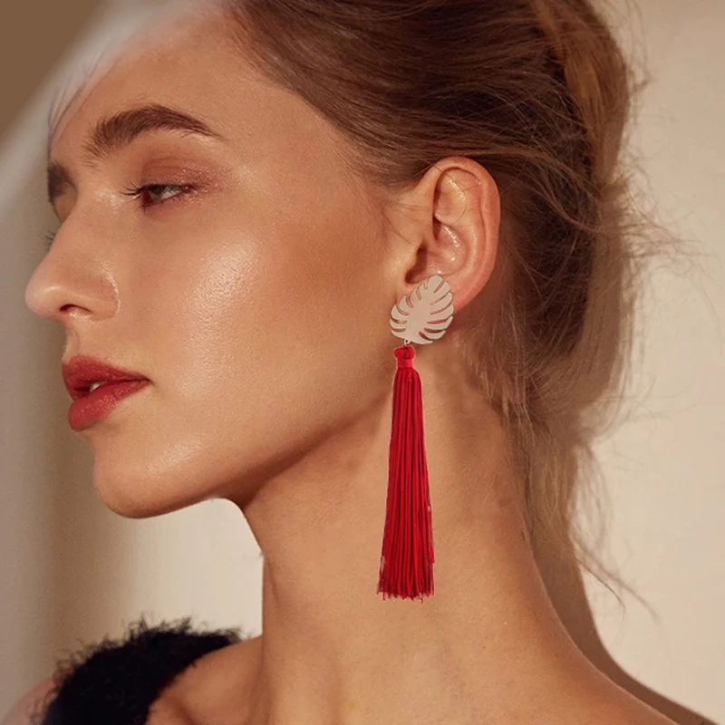 Серьги подвески женские в виде кленового листа 5 цветов|Серьги-подвески| |