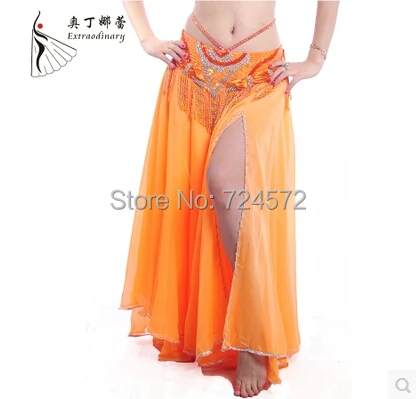 Костюмы для танца живота старший сексуальный шифон Серебряный край юбка танец