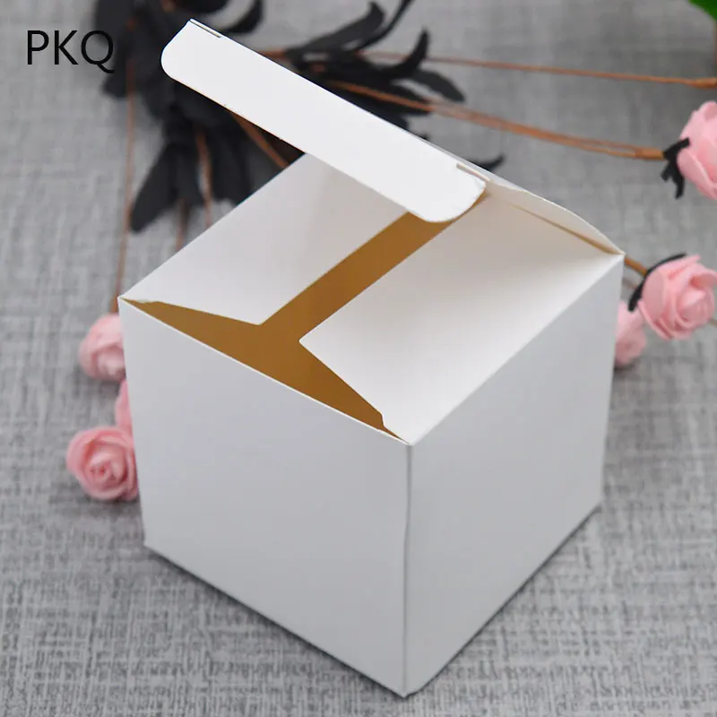 10 шт. 5x5x5 см/6x6x6 см Крафт бумага подарочная упаковка коробка коробки Caja белый
