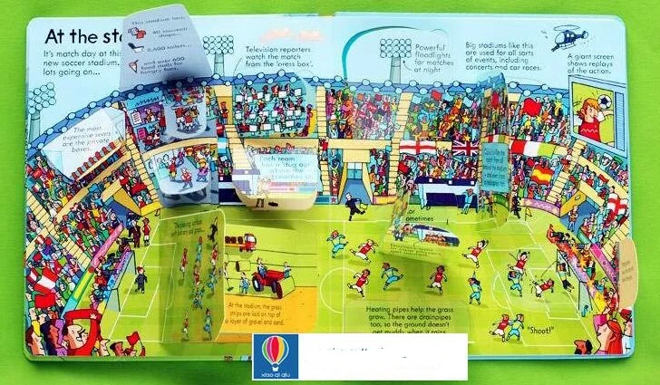 Британия английский 3D Usborne загляните картина на спортивную тематику книга