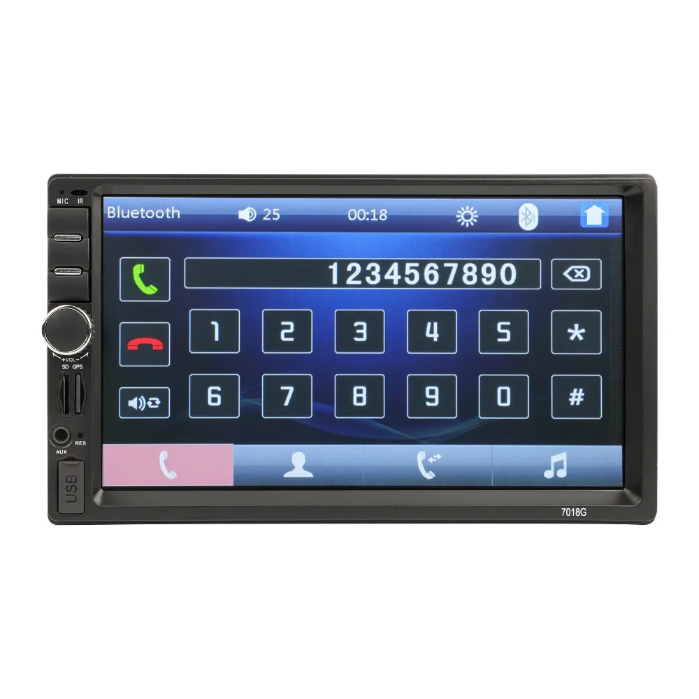 7018G 7 дюймовый автомобильный двойной Din MP5 с GPS камерой заднего вида Bluetooth