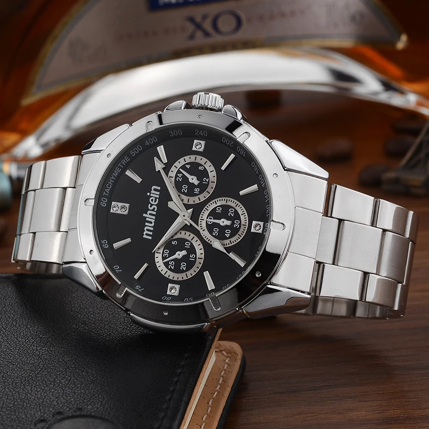 2018 Muhsein fashion &ampcasual quartz watch stainless steel waterproof men | Наручные часы