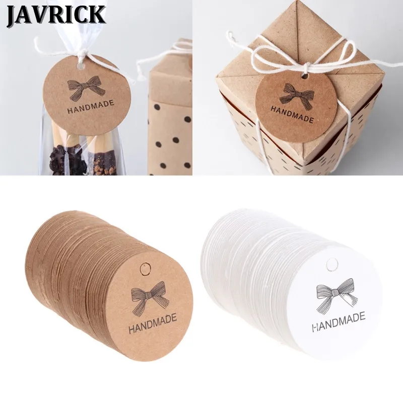 JAVRICK 100 шт 1 65 &quotкрафт подарочные этикетки ручной работы DIY Подарочная коробка