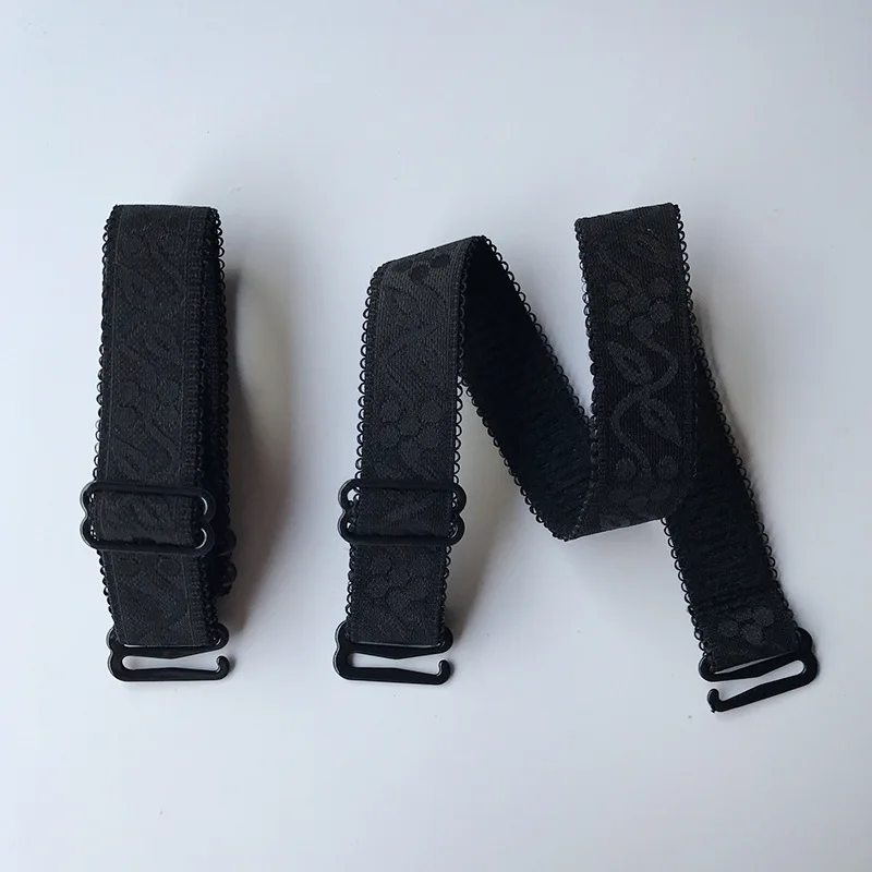 Black La MaxPa, 1 пара, Ширина 1,5 см, Женский нескользящий бюстгальтер, ремни, женские, Двойные Плечи, эластичный, женский бюстгальтер, ремень, аксессуары k250 - Цвет: Black