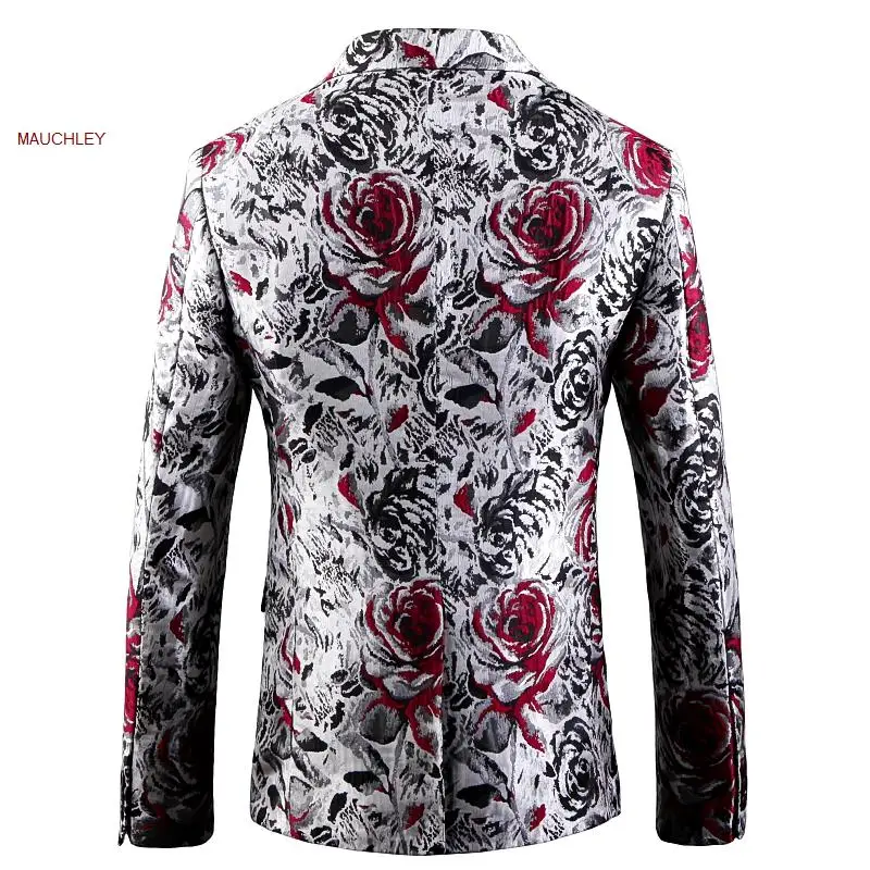 Приталенный приталенный Мужской Блейзер Rouge Homme Heren colber с цветочным принтом