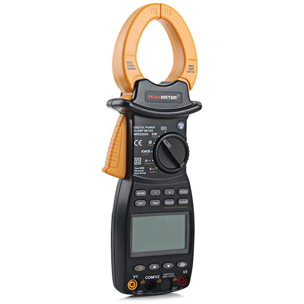 PEAKMETER MS2205 ЖК-дисплей Многофункциональный 3 фазы клещи умный гармоники Мощность