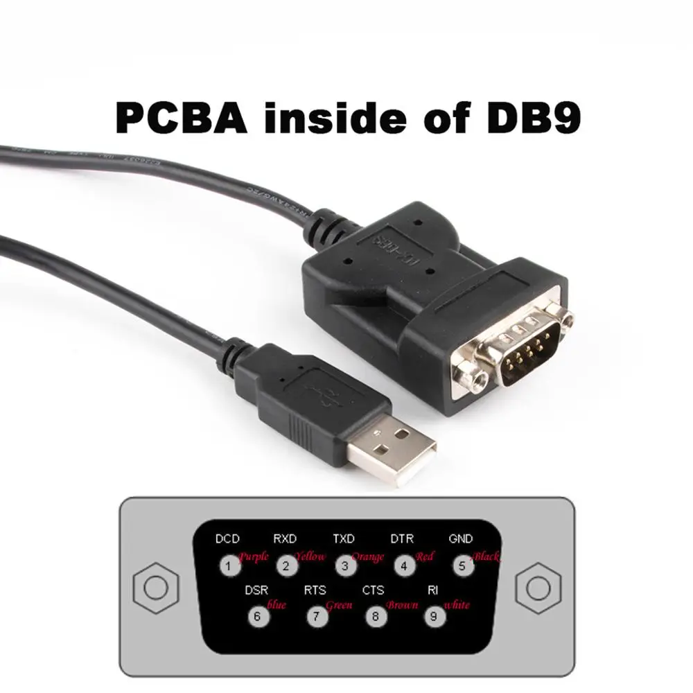 Кабель адаптер последовательный с USB на DB9 RS232 9 контактный штекер COM порт кабель
