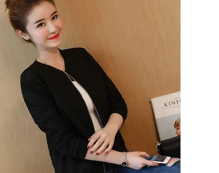 

Carol Diaries Women biker jacket coat baseball bomber jackets female outwear Pink white black 3 color long sleeve M-XXL