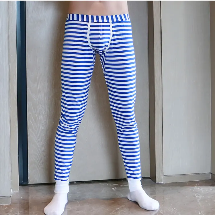 Мужское термобелье теплое хлопковое в полоску длинное нижнее - Цена: 813.36