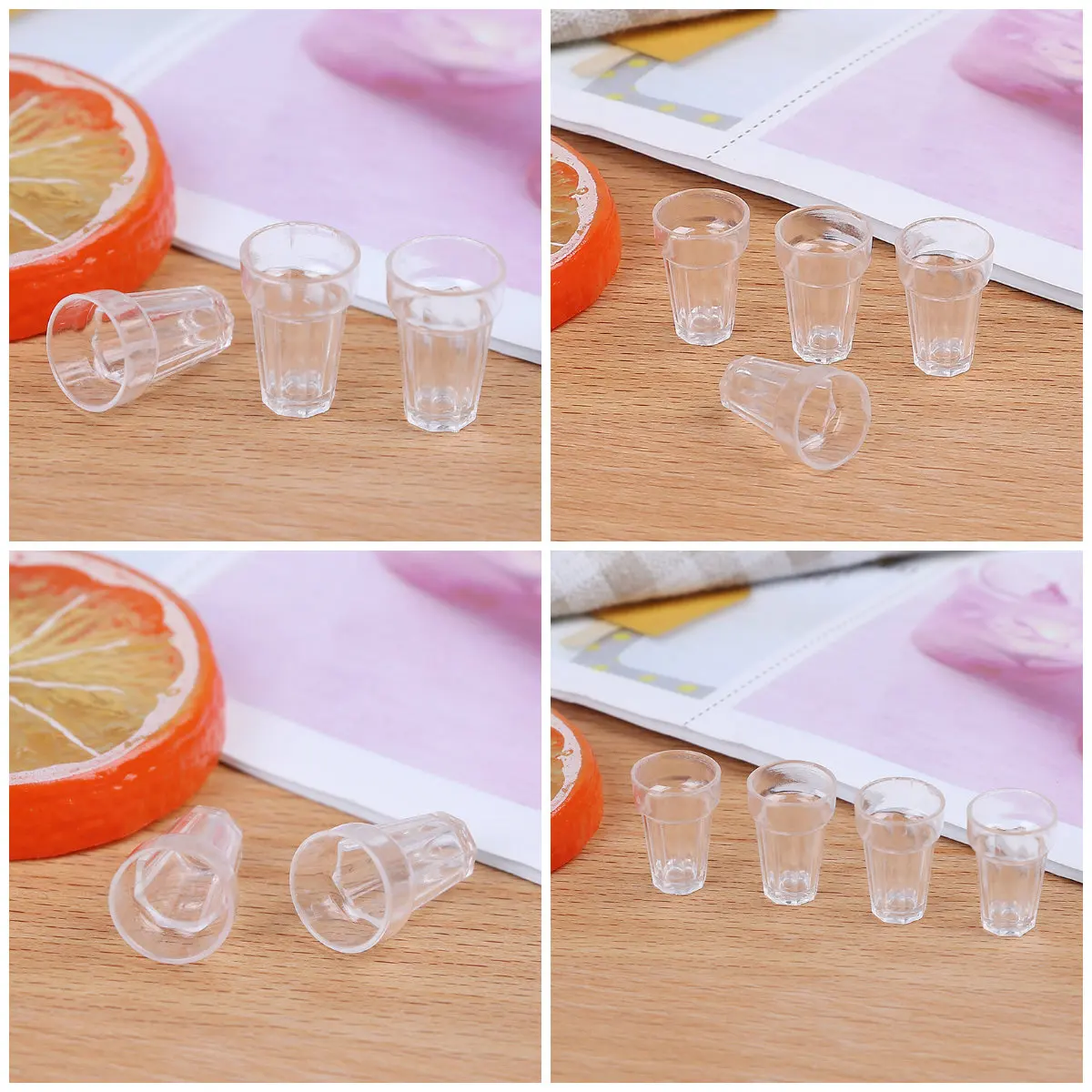 4 шт./лот 13 мм * 19 Мини колы вино пиво Кубок стеклянная Модель Кукольный домик