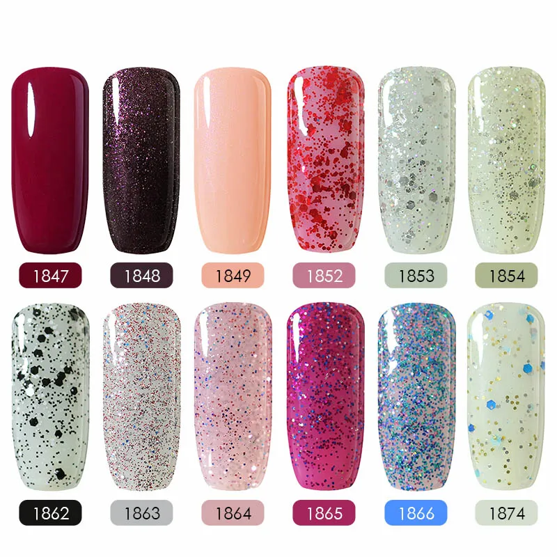 Belle FILLE УФ гель Лаки для ногтей Soak Off Гели Bling длительный косметический Книги по