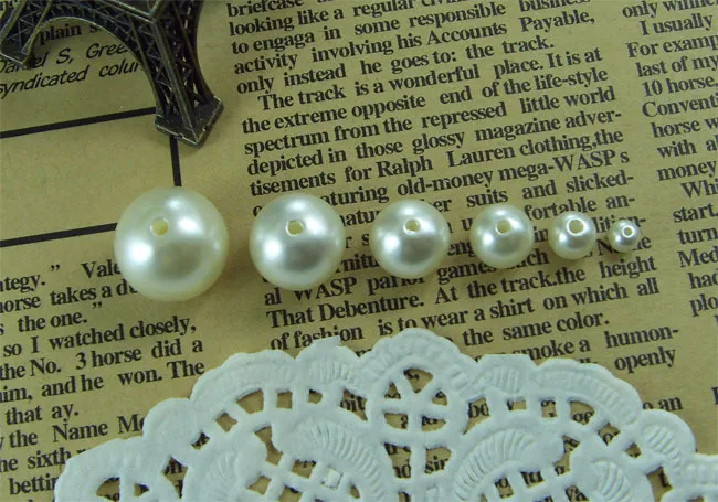 Бисер из АБС пластика цвета слоновой кости имитация жемчуга для ожерелий