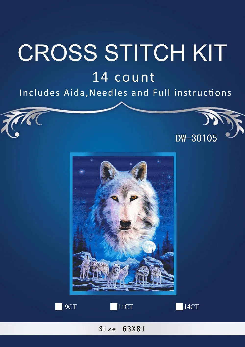 

Top Quality Lovely Hot Sell Counted Cross Stitch Kit Old World Holiday Ornaments Similar DMC DIM DW-30105 wolf
