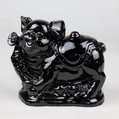 Черные керамические орнаменты зодиака крыса бык тигр кролик дракон змея лошадь