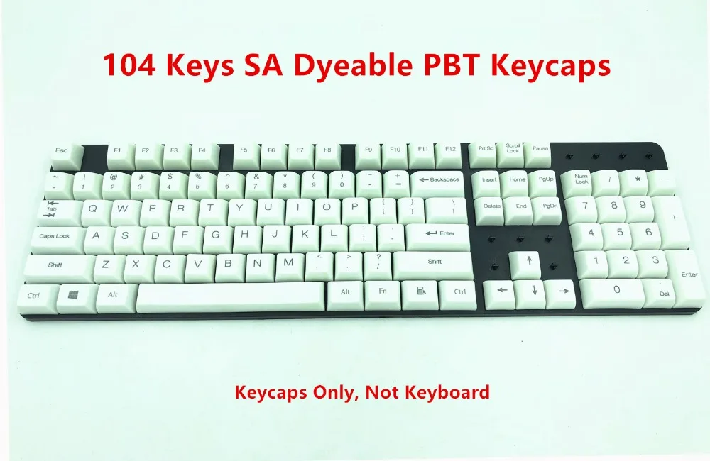 Белая клавиатура SA dyable PBT с 104 клавишами лазерная резьба стиль ANSI для механической