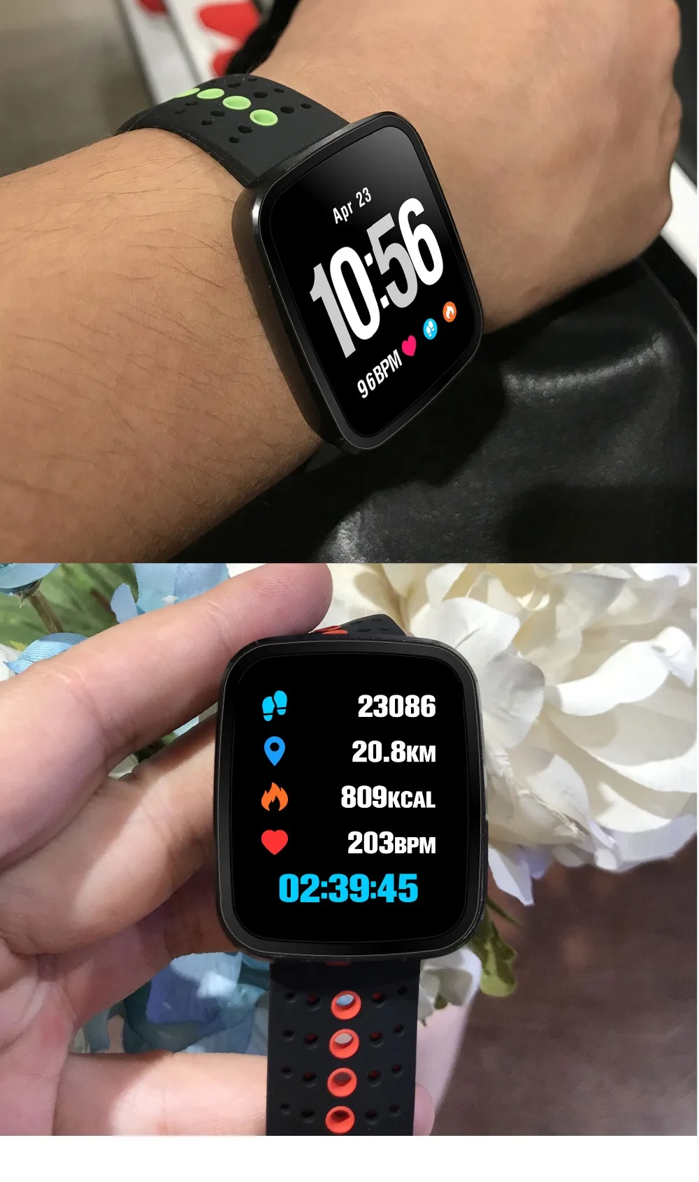 GOLDENSPIKE V6 Смарт часы IP68 Водонепроницаемый Bluetooth SmartWatch монитор сердечного ритма Удаленная камера для iPhone Android телефон