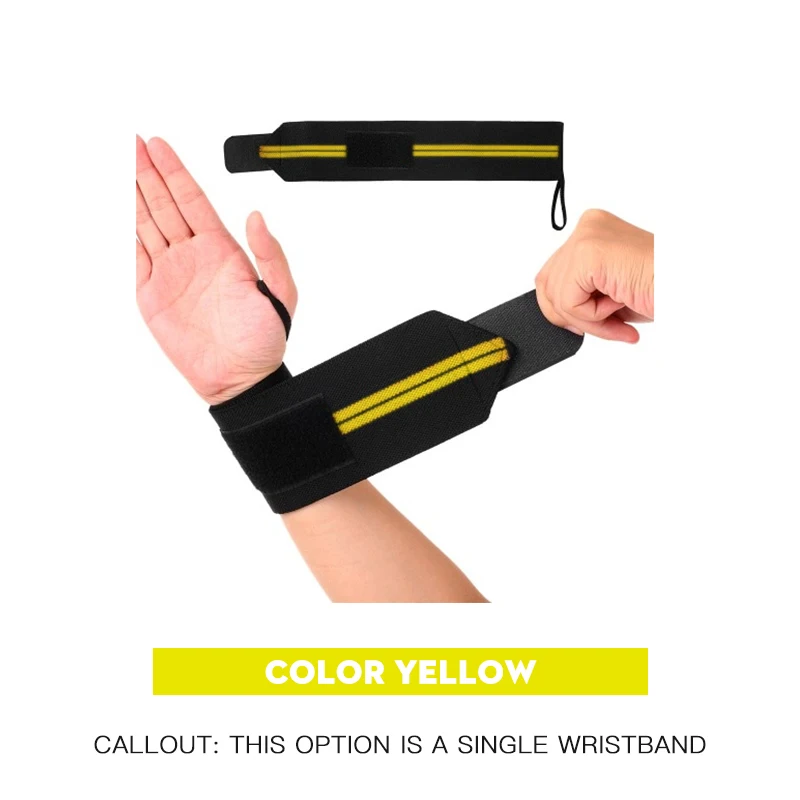 Yellow-2 Bars 1 шт. спортивные нарукавники для силовых тренировок для занятий тяжелой атлетикой, защита для запястья, манжета на запястье, нарукавник, ремень для мужчин и женщин - Цвет: Yellow-2 Bars