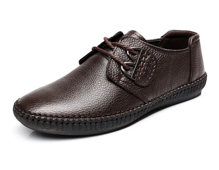 style 1-brown Мужская модная обувь из коровьей кожи; Рабочая обувь; Повседневная Деловая обувь из натуральной кожи на шнуровке; мужские кроссовки на плоской подошве; Zapatos De Hombre - Цвет: style 1-brown
