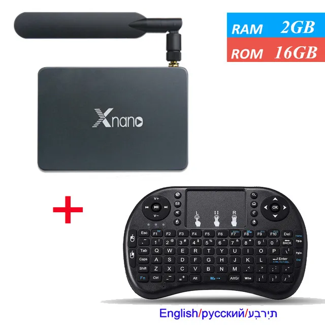 Xnano X5 Android 6,0 RTD1295 Smart tv Box DDR4 2 Гб 16 Гб поддерживает SATA 3,0, DVR, Dolby Digital, DTS Dual wifi телеприставка - Цвет: 2G Add I8 Keyboard