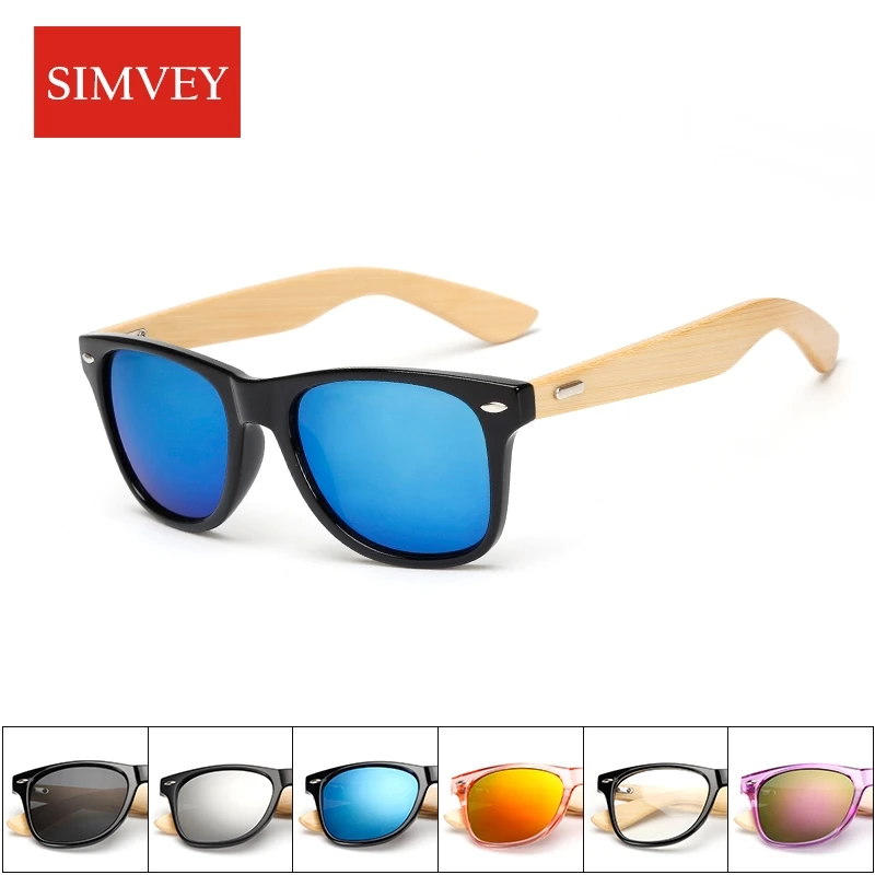 

Simvey классические мужские деревянные бамбуковые солнцезащитные очки ручной работы винтажные брендовые дизайнерские солнцезащитные очки ...