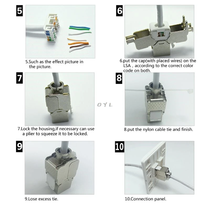 1 шт. RJ45 Keystone Cat6 Cat6A Экранированный FTP цинковый сплав модуль Jack сетевой разъем