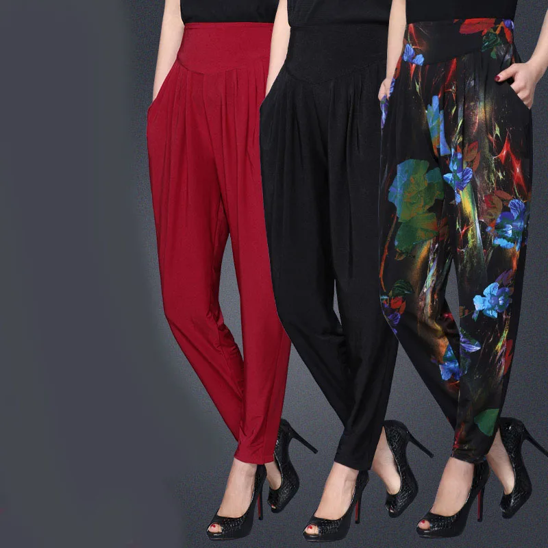 Spring and summer Women's pants large size L-3XL pants loose wide leg female harem pants nine pants trousers for women