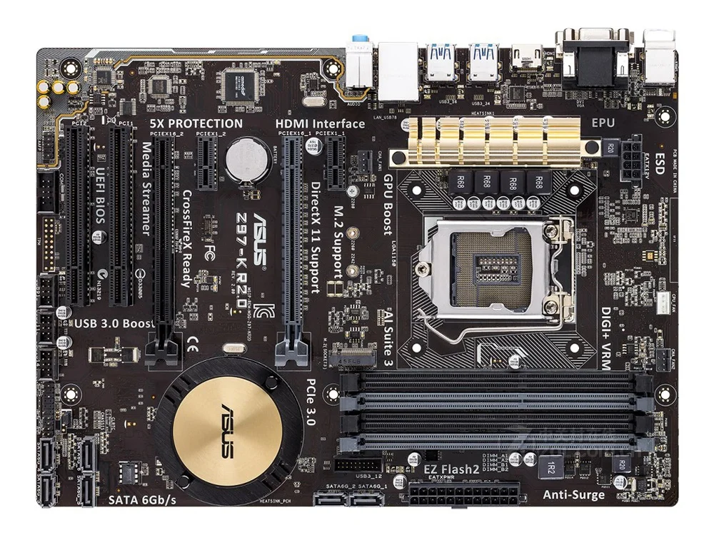 Asus Z97-K R2.0 для рабочего стола материнской платы LGA 1150 DDR3 USB2.0 USB3.0 32 ГБ для I3 I5 I7 Процессор Z97 Материнские платы доски