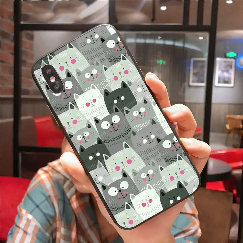 Для iphone 11pro max чехол аксессуары для телефонов X XS MAX 8 7plus 5S SE 6s XR Kawaii милый с кошкой |