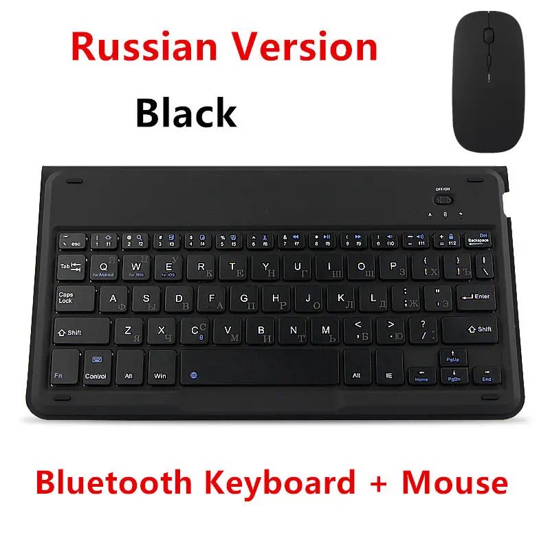 black Russian Bluetooth клавиатура для samsung Galaxy S9 S8 S10 Plus S8+ S10+ note8 Note 10 8 7 9 мобильный телефон беспроводной Bluetooth чехол-клавиатура - Цвет: black Russian
