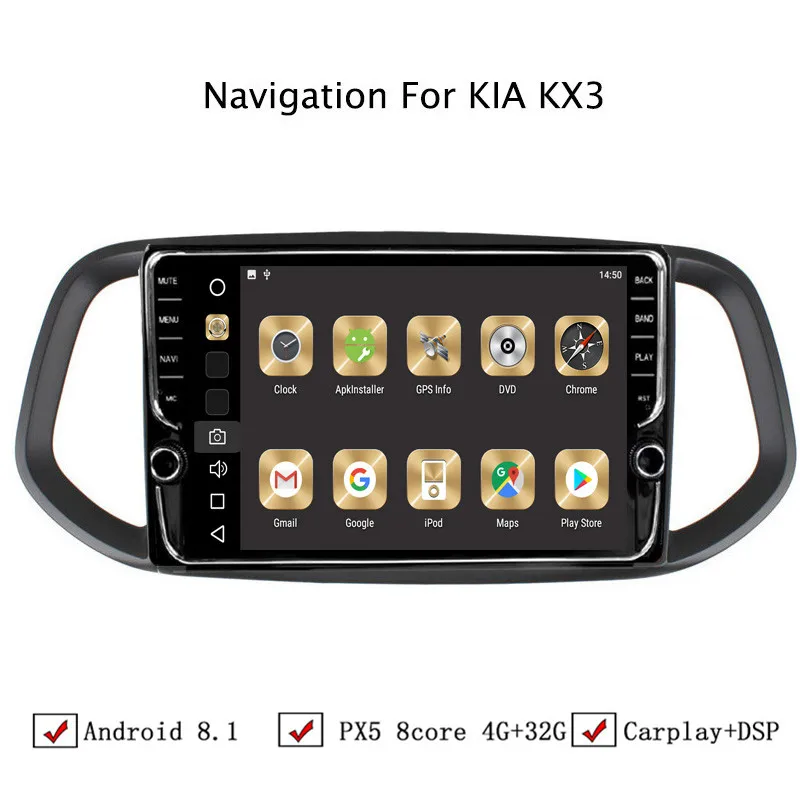 10 1 &quot4G Оперативная память 32G Встроенная Восьмиядерный Android 8 автомобиль gps