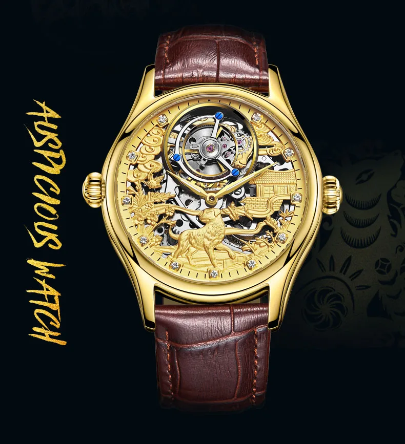 Kopeck, мужские часы, Tourbillon, скелет, механические часы, Сапфировая кожа,, Роскошные,, бренд, собака, Relogio Masculino