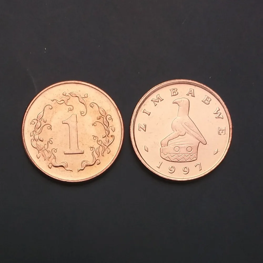 Монета в Zimbabwe вийском стиле 1 Cent 1996 KM # 1a UNC без циркона птица коллекционные