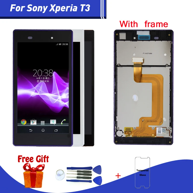 Сменный сенсорный ЖК-экран для SONY Xperia T3 ЖК-дисплей с цифровым преобразователем в