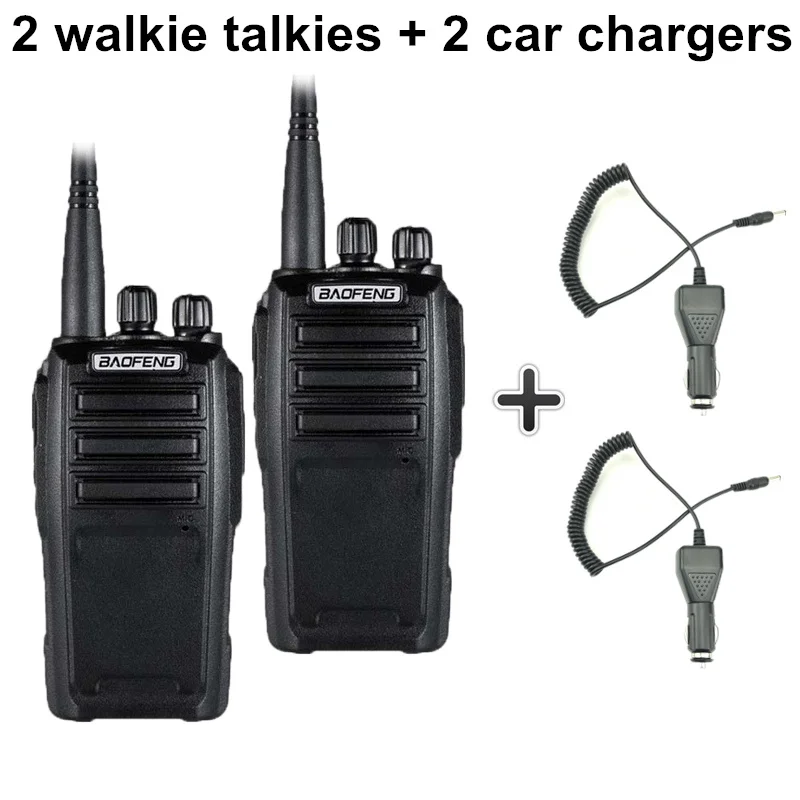 Add 2 car chargers 2 шт Baofeng UV-6 портативная рация 8 Вт 2000 мАч 128 CH UHF VHF Двухдиапазонная двухсторонняя радио Woki Toki 10 км полицейское оборудование радио Amador - Цвет: Add 2 car chargers
